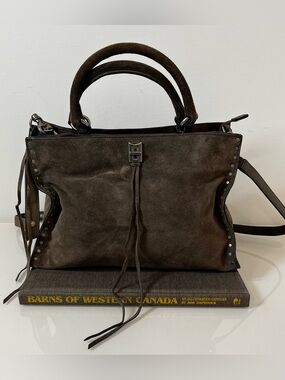 Rebecca Minkoff Chocolate Brown Suede Tote Bag Crossbody Excellent Condition